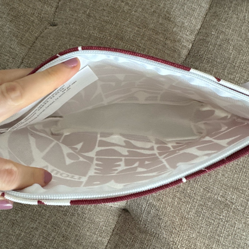 Vuori Maroon & White Patterned Canvas Pouch - Picture 5 of 6
